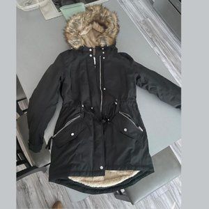 Women Winter Parka Coat, Windproof Women Winter Coat Fleece Lined Long Parka